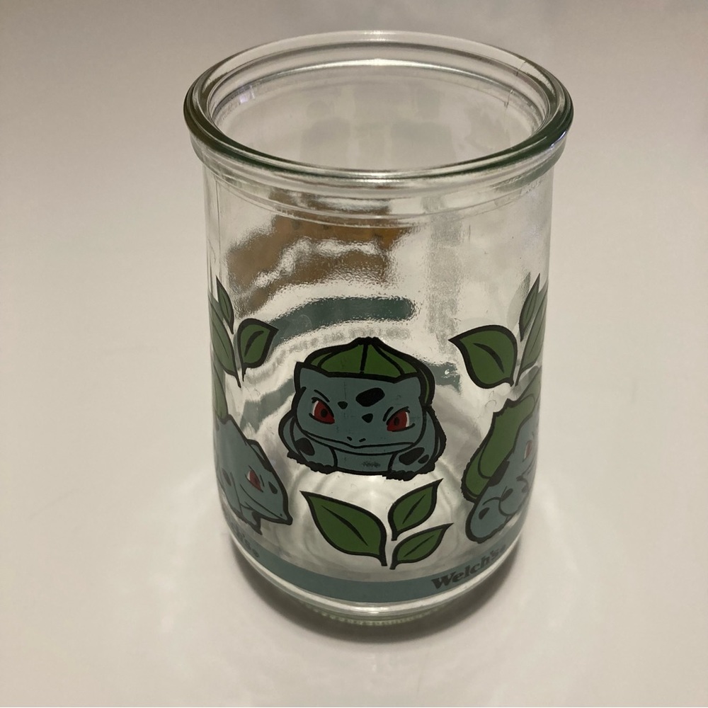 Pokemon Bulbasaur 1999 Welch's Fruit 4" Glass Cup Generation 1 Pokémon